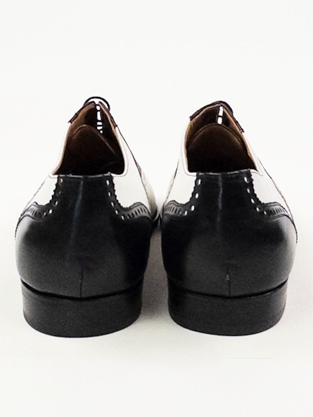 Magnanni Black White Two-Tone Cap Toe Brogue Derby Shoes 9.5 Wide NWT - Picture 7 of 11